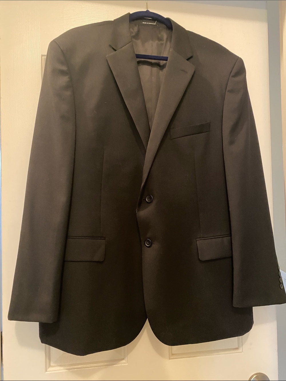 PRONTO UOMO PLATNIUM Men’s 48R 100% Wool black Classic Suit Jacket
